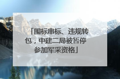 围标串标、违规转包，中建二局被暂停参加军采资格