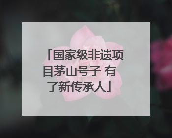 国家级非遗项目茅山号子 有了新传承人