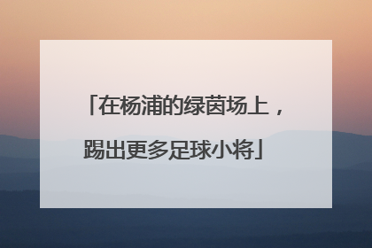在杨浦的绿茵场上，踢出更多足球小将