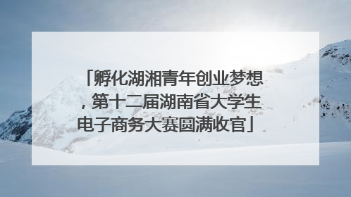 孵化湖湘青年创业梦想，第十二届湖南省大学生电子商务大赛圆满收官