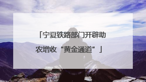 宁夏铁路部门开辟助农增收“黄金通道”