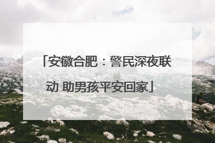 安徽合肥：警民深夜联动 助男孩平安回家
