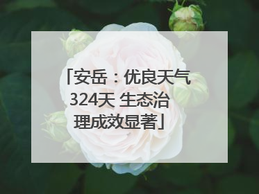 安岳：优良天气324天 生态治理成效显著