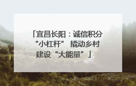 宜昌长阳：诚信积分“小杠杆” 撬动乡村建设“大能量”