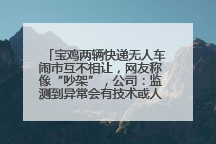 宝鸡两辆快递无人车闹市互不相让，网友称像“吵架”，公司：监测到异常会有技术或人为干预处置