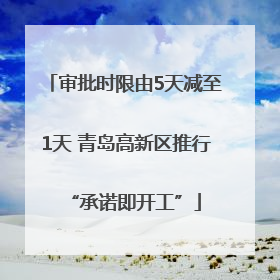 审批时限由5天减至1天 青岛高新区推行“承诺即开工”