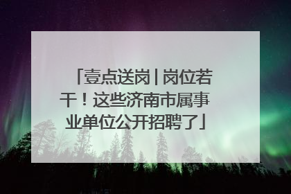 壹点送岗│岗位若干！这些济南市属事业单位公开招聘了