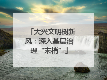 大兴文明树新风：深入基层治理“末梢”