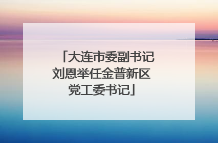 大连市委副书记刘恩举任金普新区党工委书记