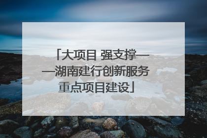 大项目 强支撑——湖南建行创新服务重点项目建设