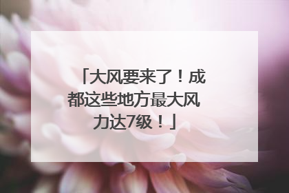大风要来了！成都这些地方最大风力达7级！