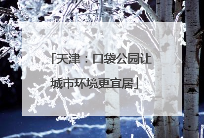 天津：口袋公园让城市环境更宜居