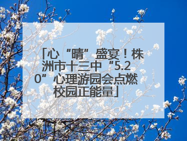 心“晴”盛宴！株洲市十三中“5.20”心理游园会点燃校园正能量