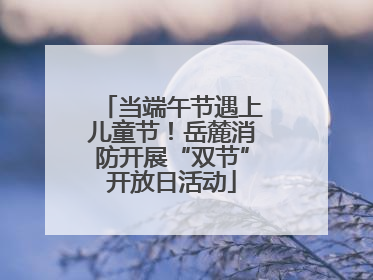 当端午节遇上儿童节！岳麓消防开展“双节”开放日活动