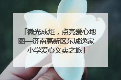 微光成炬，点亮爱心地图—济南高新区东城逸家小学爱心义卖之旅