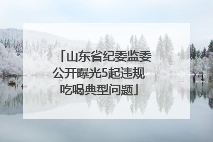 山东省纪委监委公开曝光5起违规吃喝典型问题