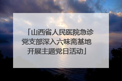 山西省人民医院急诊党支部深入六味斋基地开展主题党日活动