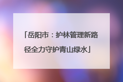 岳阳市：护林管理新路径全力守护青山绿水