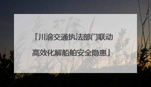 川渝交通执法部门联动 高效化解船舶安全隐患