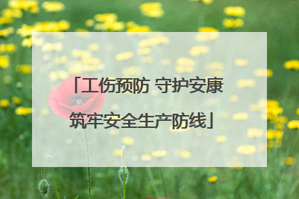 工伤预防 守护安康 筑牢安全生产防线