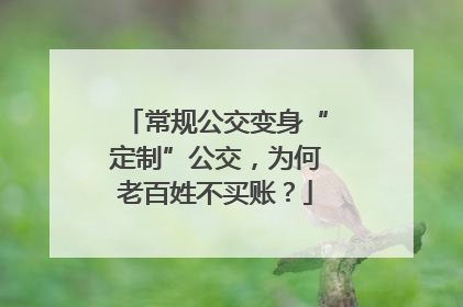 常规公交变身“定制”公交，为何老百姓不买账？