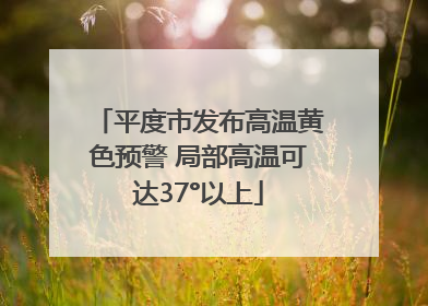 平度市发布高温黄色预警 局部高温可达37°以上