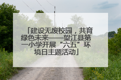 建设无废校园，共育绿色未来——望江县第一小学开展“六五”环境日主题活动