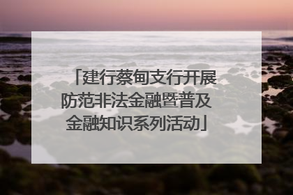 建行蔡甸支行开展防范非法金融暨普及金融知识系列活动