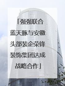 强强联合 蓝天豚与安徽头部装企荣锋装饰集团达成战略合作