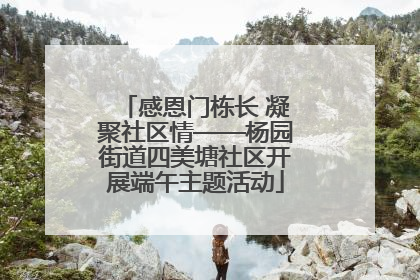 感恩门栋长 凝聚社区情——杨园街道四美塘社区开展端午主题活动
