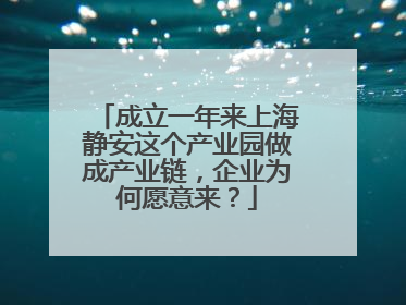成立一年来上海静安这个产业园做成产业链，企业为何愿意来？