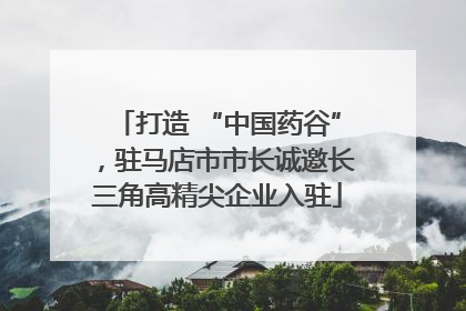 打造 “中国药谷”，驻马店市市长诚邀长三角高精尖企业入驻