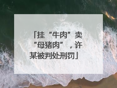 挂“牛肉”卖“母猪肉”，许某被判处刑罚