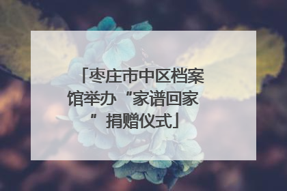 枣庄市中区档案馆举办“家谱回家”捐赠仪式