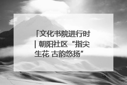 文化书院进行时｜朝阳社区“指尖生花 古韵悠扬”公益课堂开课了