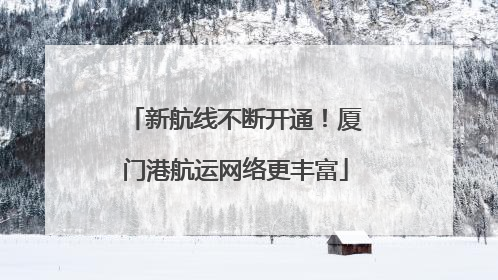 新航线不断开通！厦门港航运网络更丰富