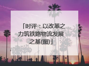 时评：以改革之力筑铁路物流发展之基(图)