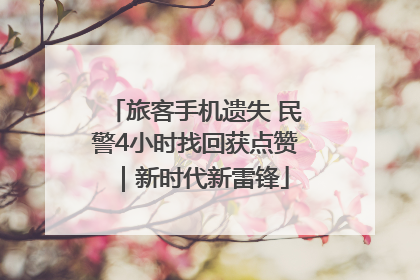 旅客手机遗失 民警4小时找回获点赞｜新时代新雷锋