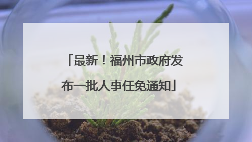 最新！福州市政府发布一批人事任免通知