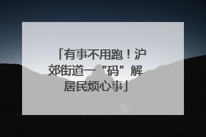 有事不用跑！沪郊街道一“码”解居民烦心事