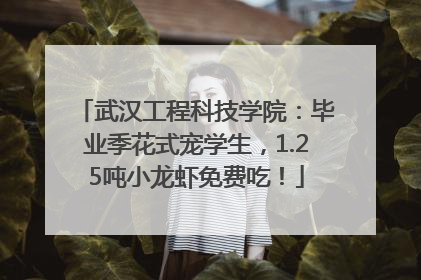 武汉工程科技学院：毕业季花式宠学生，1.25吨小龙虾免费吃！
