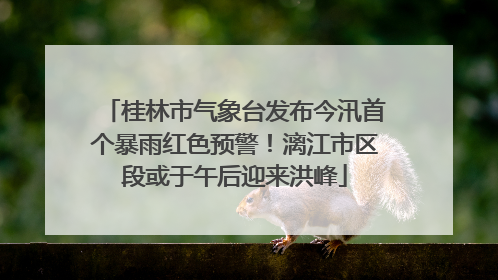 桂林市气象台发布今汛首个暴雨红色预警！漓江市区段或于午后迎来洪峰