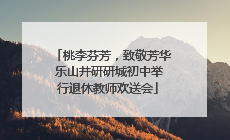 桃李芬芳，致敬芳华 乐山井研研城初中举行退休教师欢送会