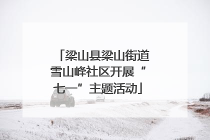 梁山县梁山街道雪山峰社区开展“七一”主题活动