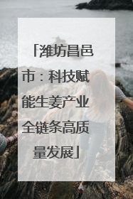潍坊昌邑市：科技赋能生姜产业全链条高质量发展