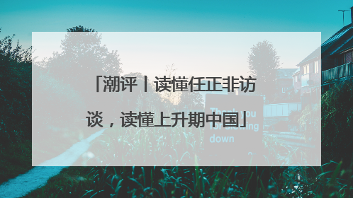 潮评丨读懂任正非访谈，读懂上升期中国