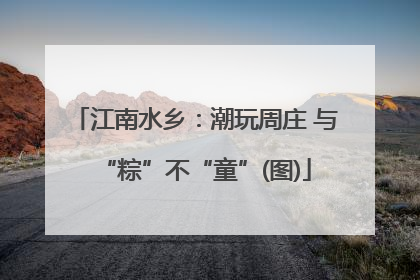 江南水乡：潮玩周庄 与“粽”不“童”(图)
