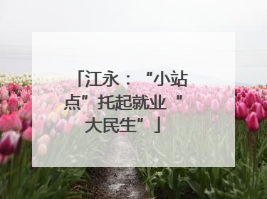 江永：“小站点”托起就业“大民生”