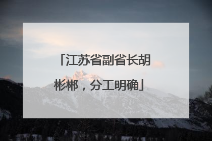 江苏省副省长胡彬郴，分工明确