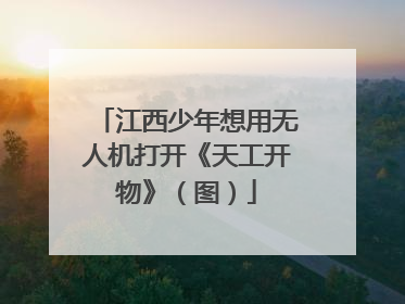 江西少年想用无人机打开《天工开物》（图）